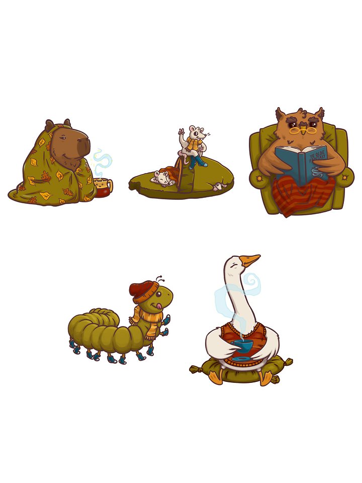 sticker bundle : cosy animals product image (2)