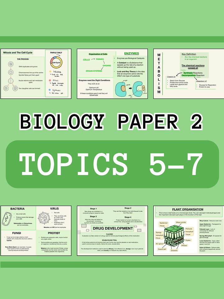 AQA GCSE Biology Paper 2 Revision Notes (25 Pages) | Revision Made Easy product image (1)
