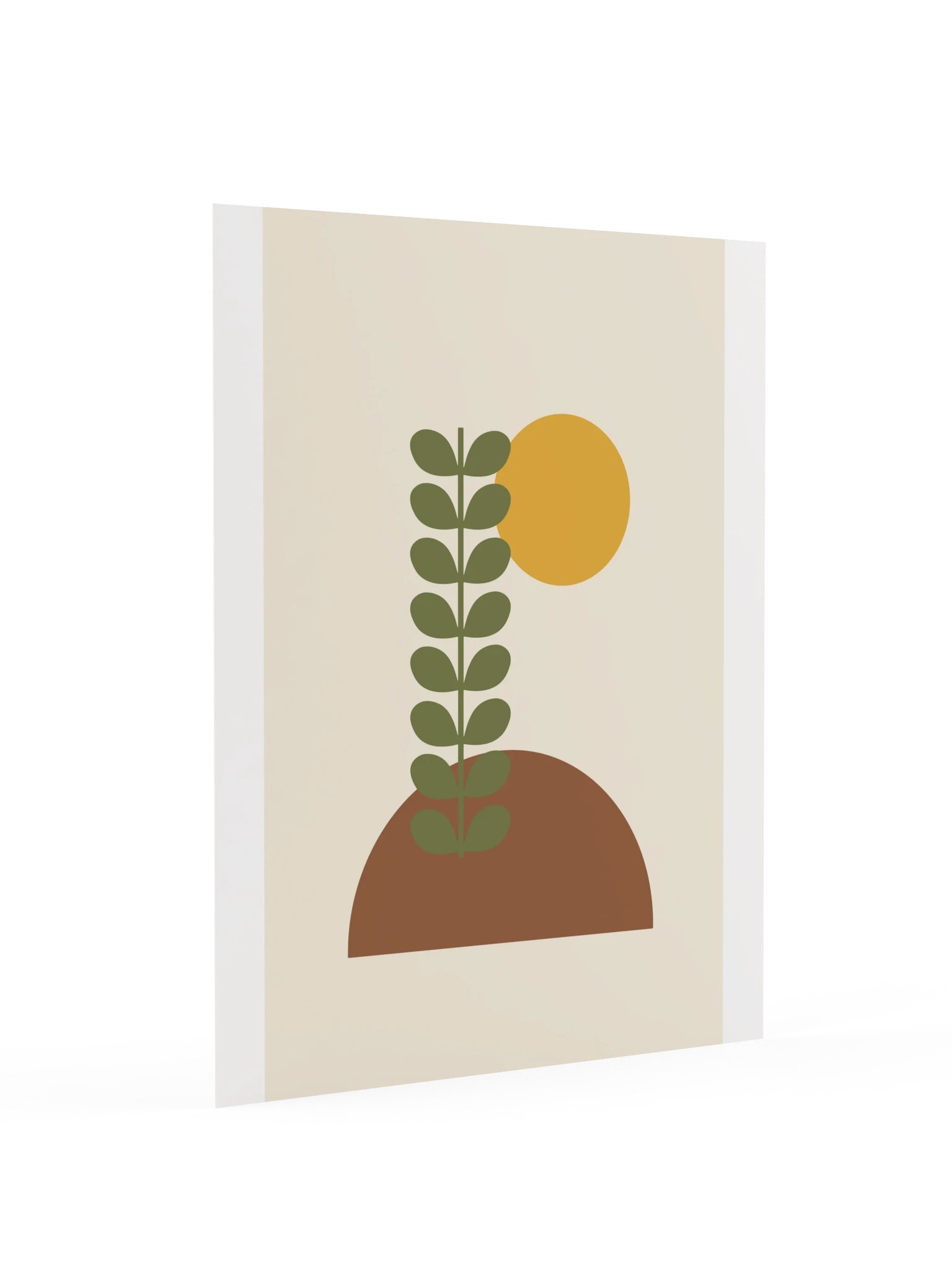 Olive Green Retro Plant Print | Boho Bathroom Wall Art product image (4)