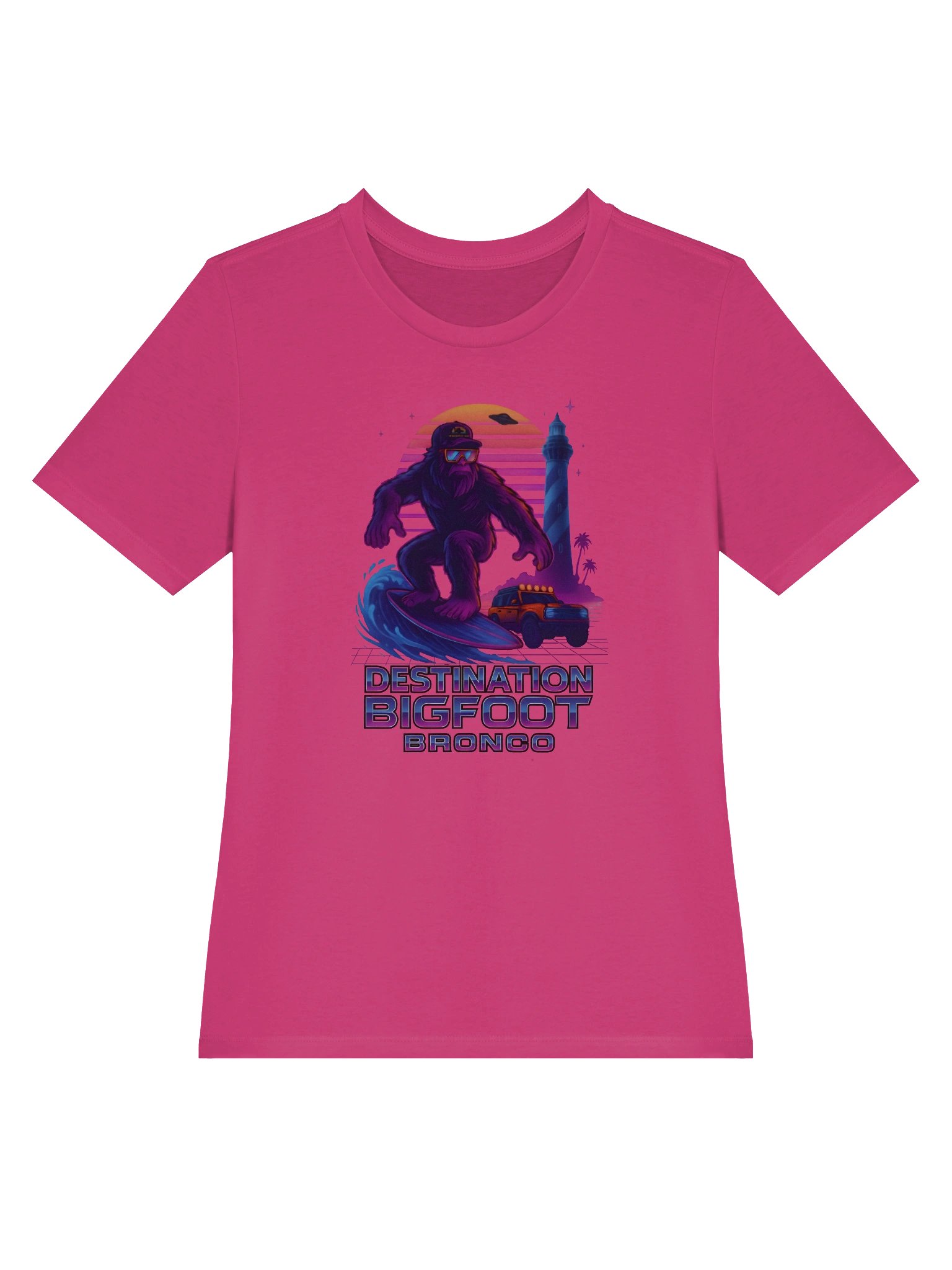 Destination Bigfoot Bronco Synthwave Bella+Canvas Women's Supersoft Relaxed-fit T-Shirt (Multiple Colors Available) product image (34)
