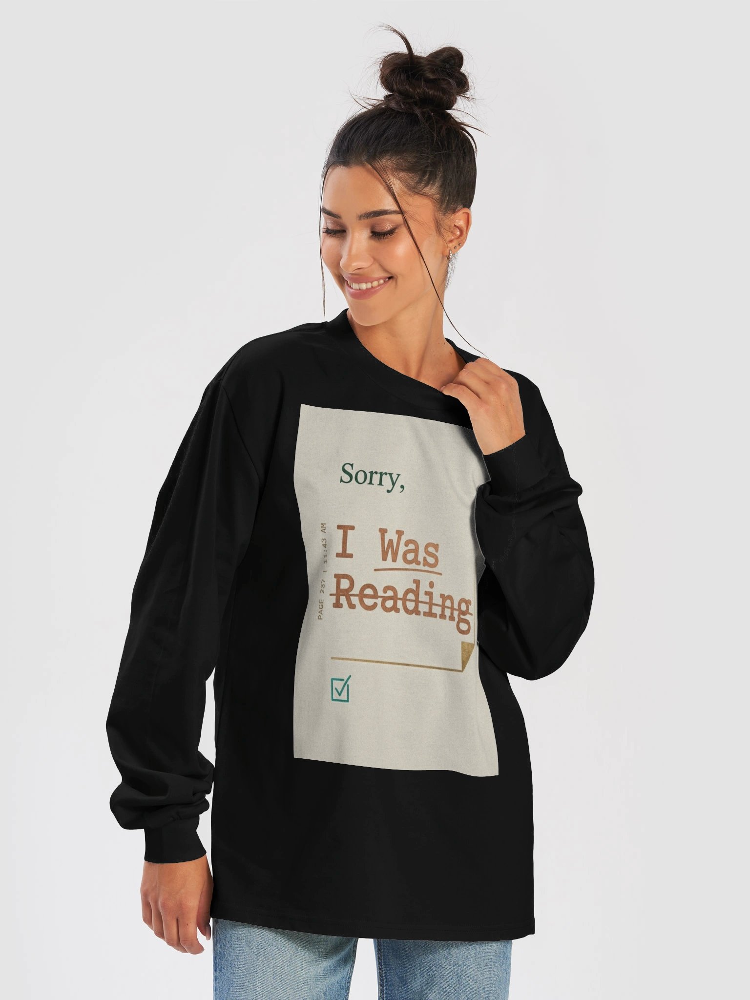 Sorry I Was Reading Funny Book Lover T-Shirt for Readers product image (6)