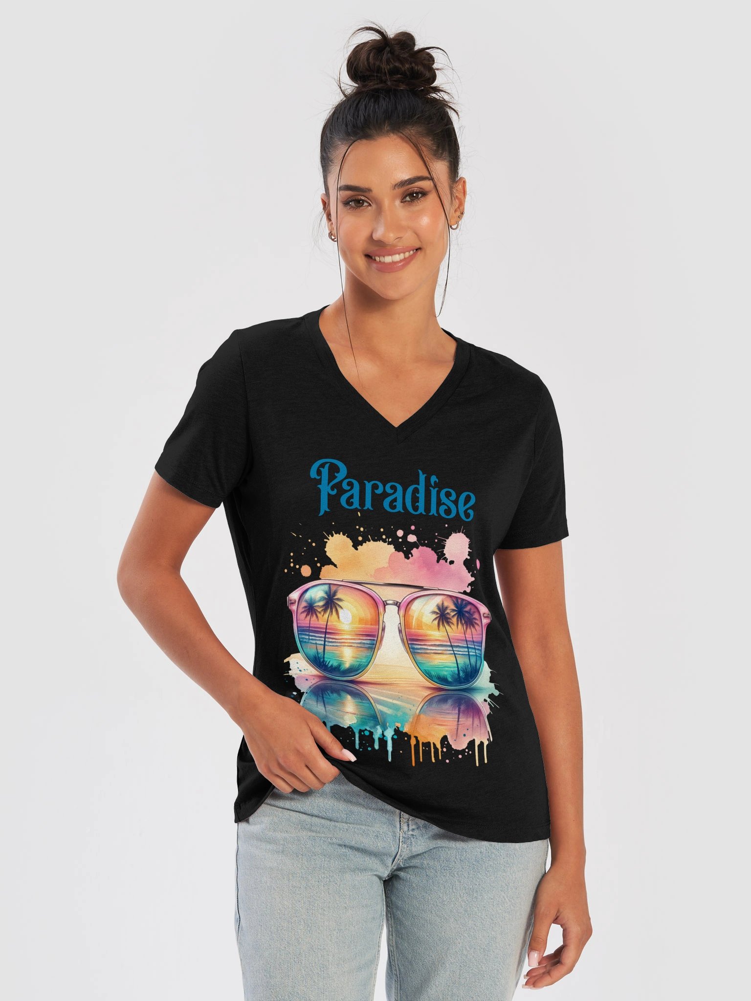 Tropical Paradise Womans V-Neck Tee product image (34)