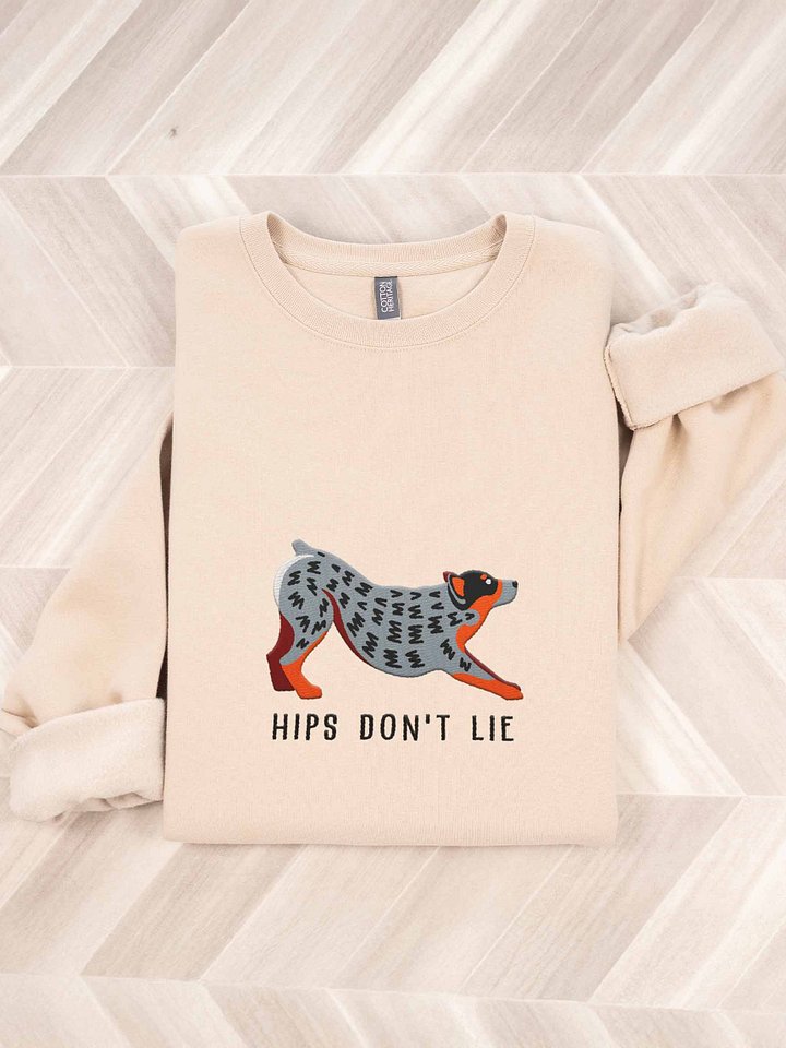 Hips Don't Lie Sweatshirt (Embroidered) of an Australian Cattle Dog(Blue Heeler) product image (1)