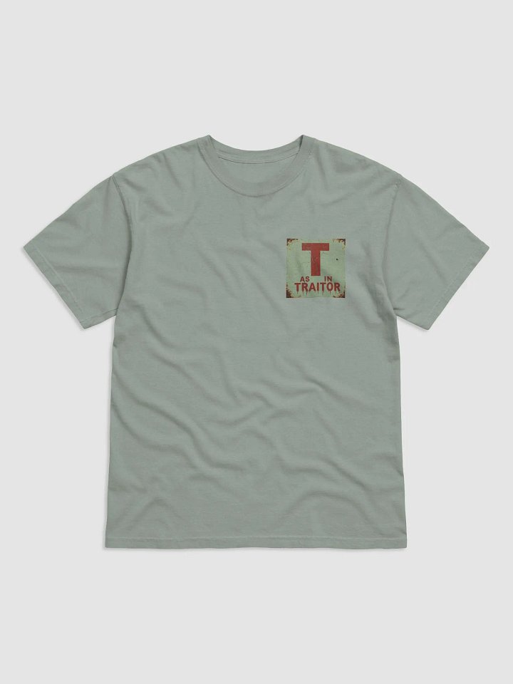 T as in traitor garment-dyed heavyweight t-shirt by dark alphabet product image (1)