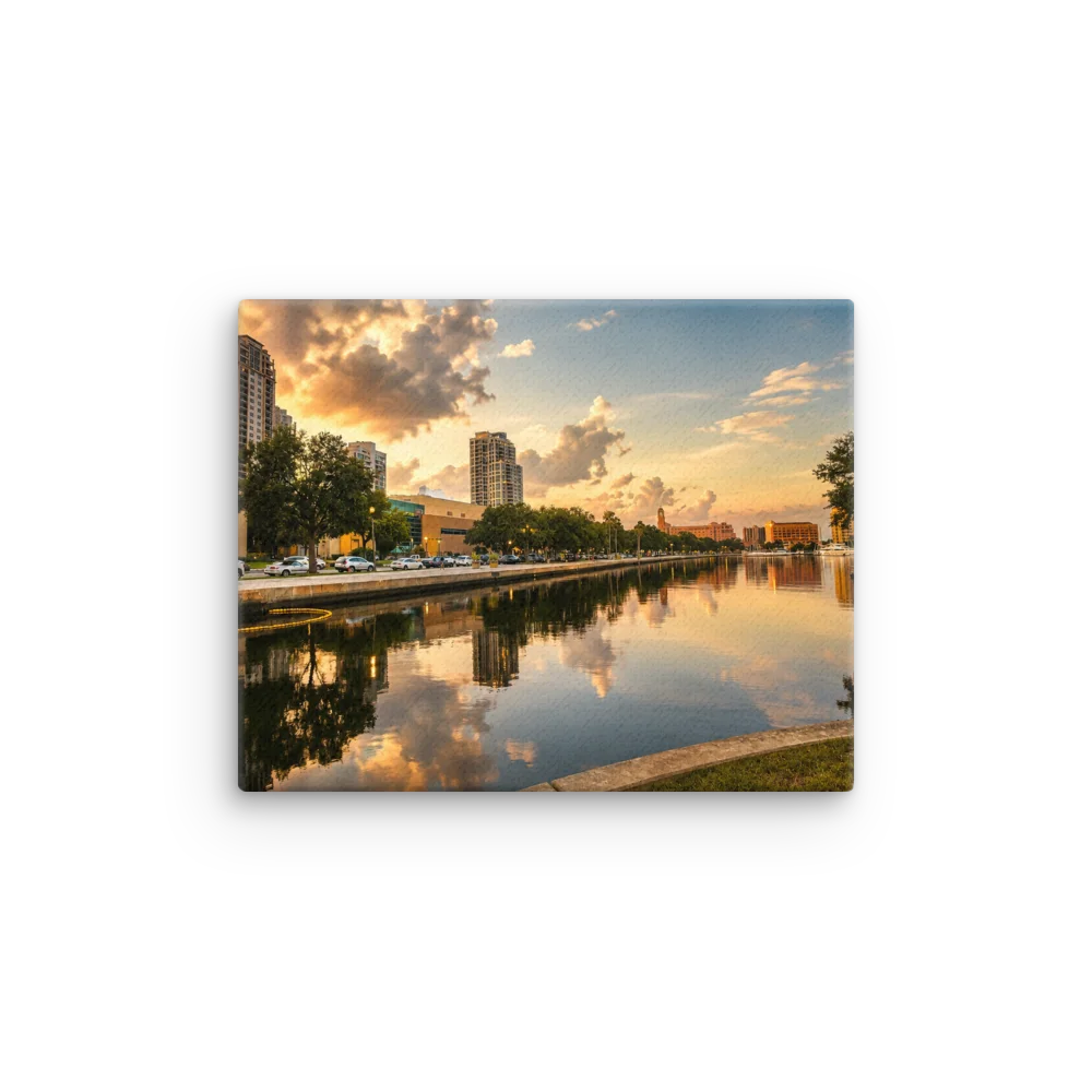 Golden Waterfront Cityscape Canvas product image (12)