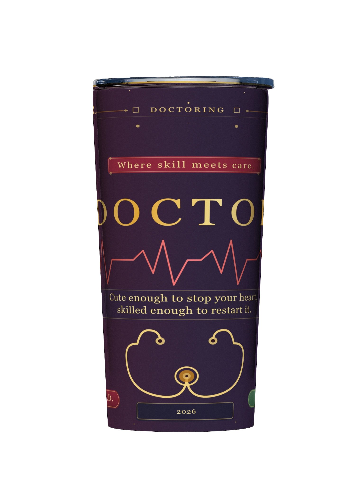 Doctor Gift 20oz Stainless Steel Tumbler – Floral Medical product image (1)