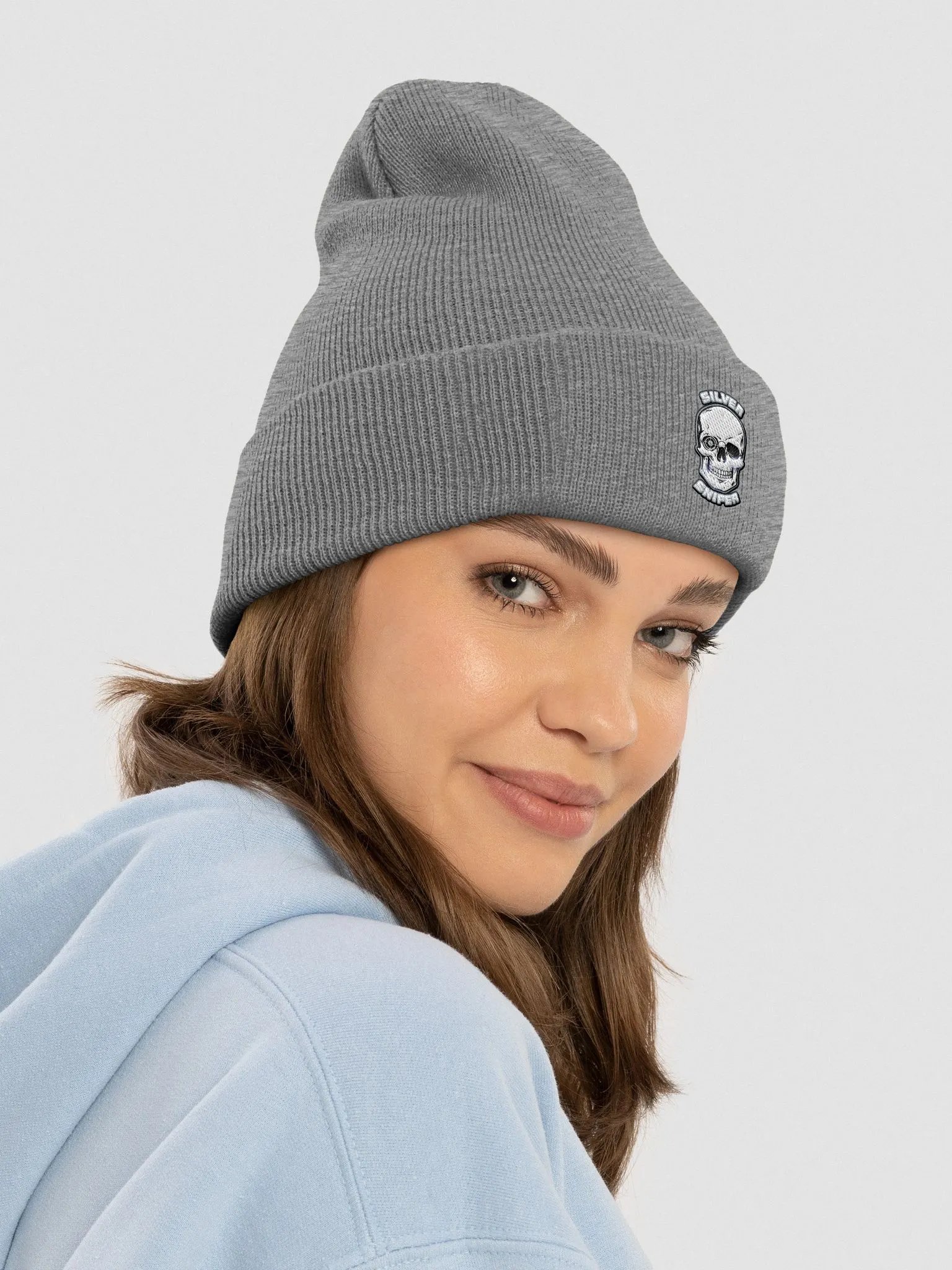 SILVER SNIPER Logo Beanie- Grey product image (4)