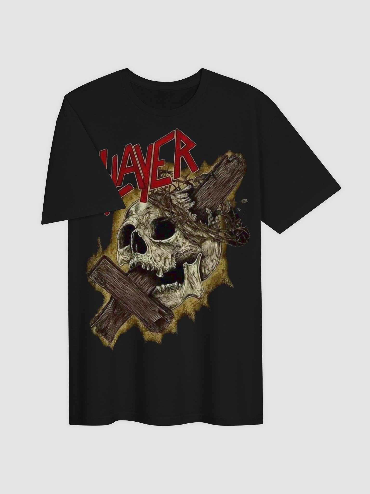 Slayer Skull Cross T-Shirt | Reign in Blood Dark Art Graphic Tee | Thrash Metal Collector Band Shirt product image (3)