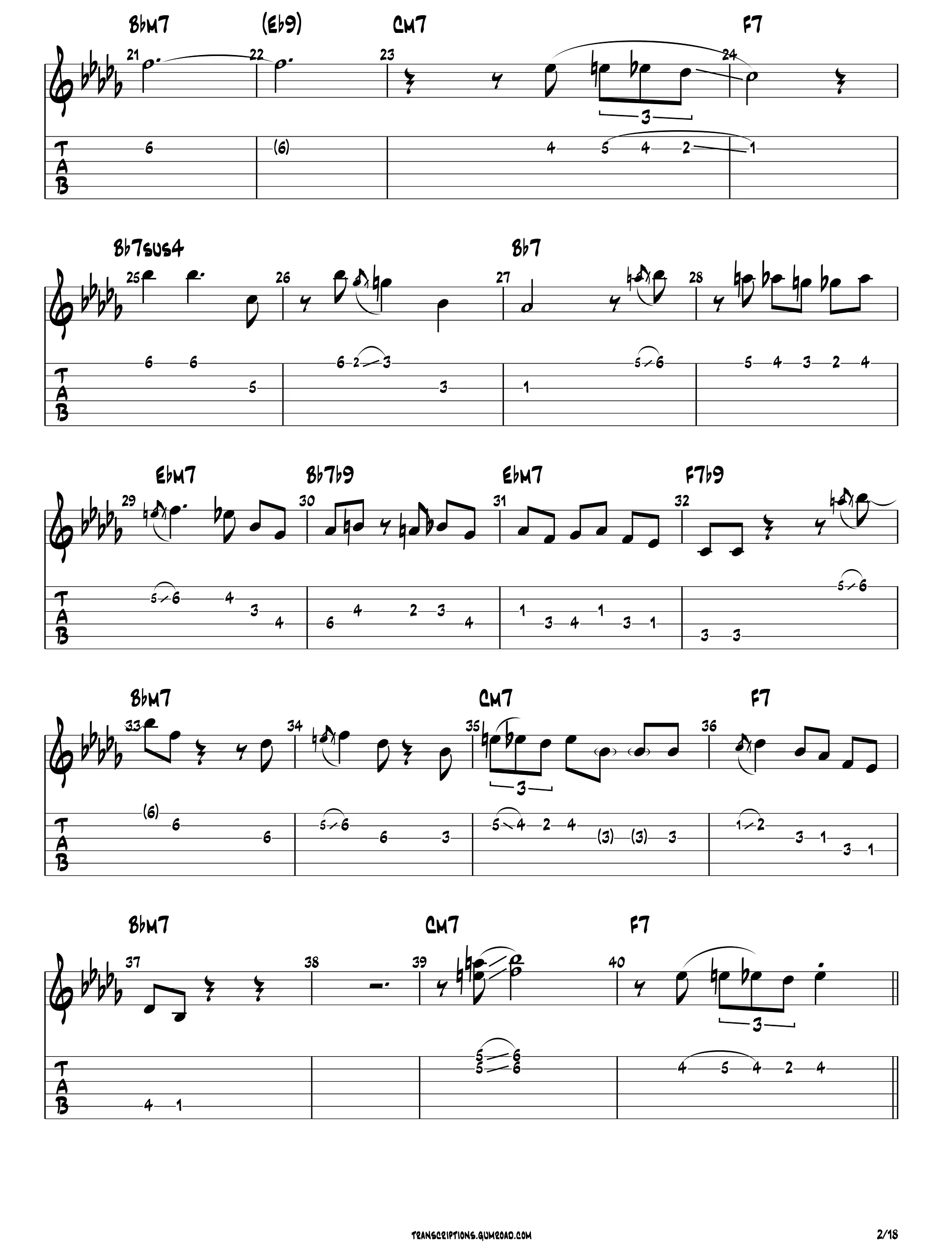 Wes Montgomery – Besame Mucho (Guitar Transcription PDF product image (3)