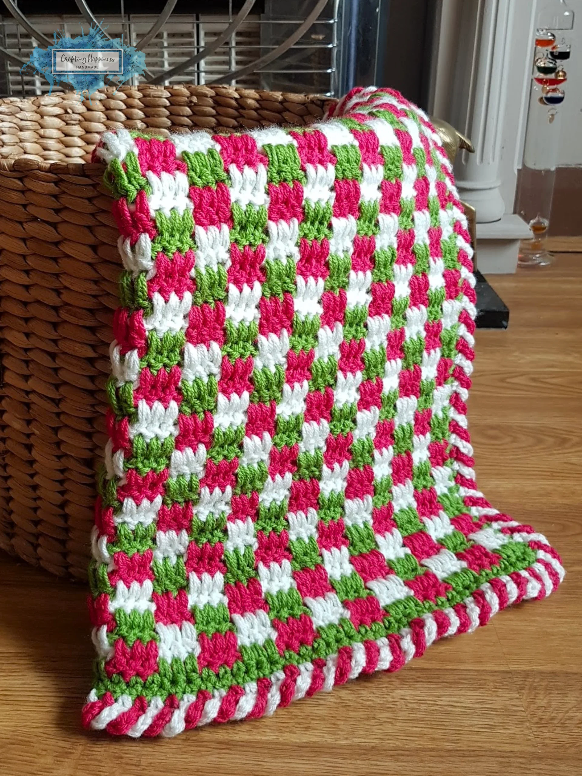 Crochet Baby Blanket Pattern – Christmas Plaid Afghan (PDF Pattern) product image (5)