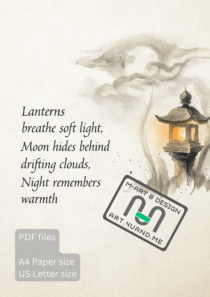 Haiku 2 - Calligraphic Haiku Wall Art — Printable Japanese-Inspired Posters (A4 & US Letter PDF) product image (2)