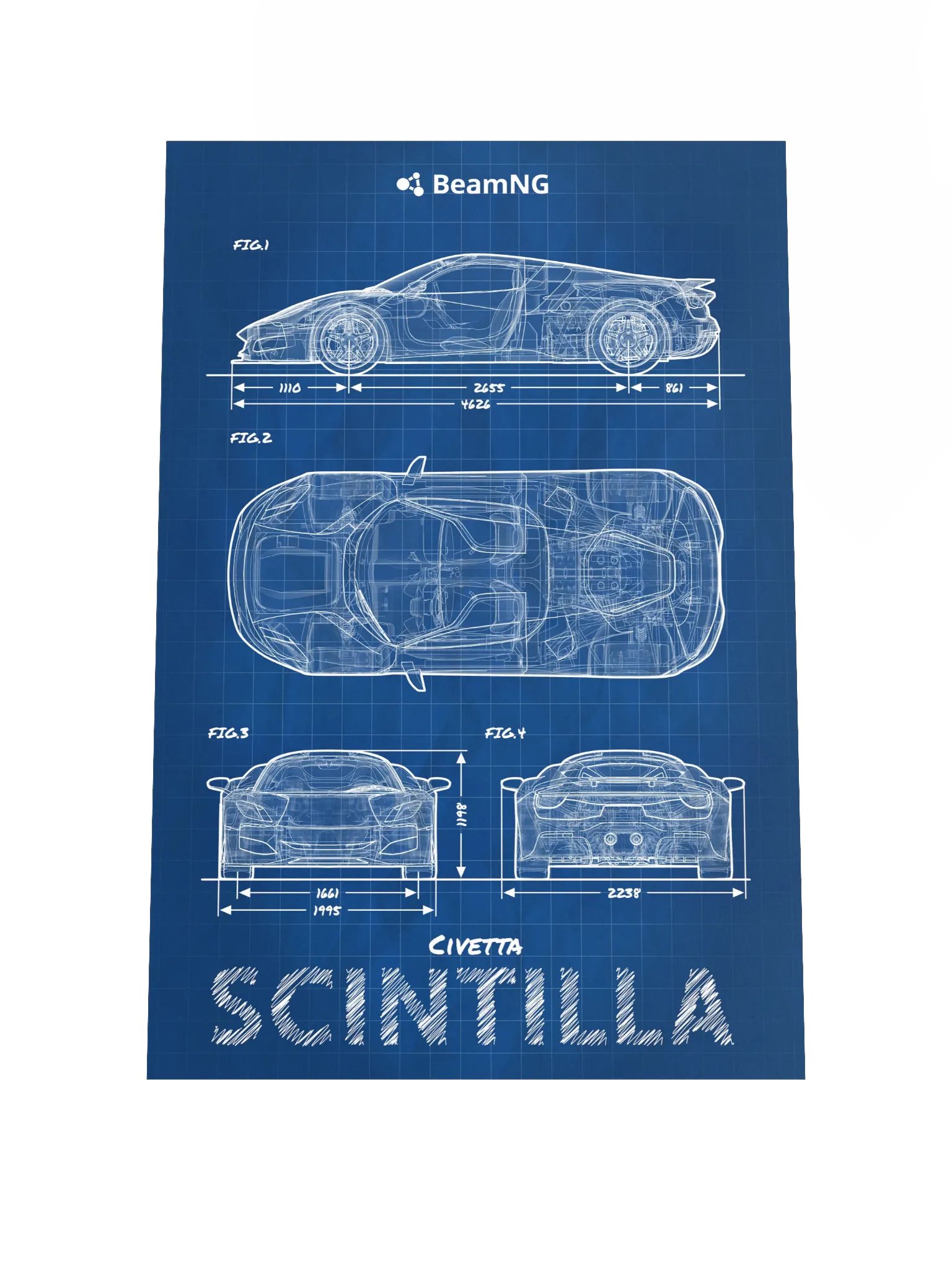 Civetta Scintilla Blueprint Poster product image (1)