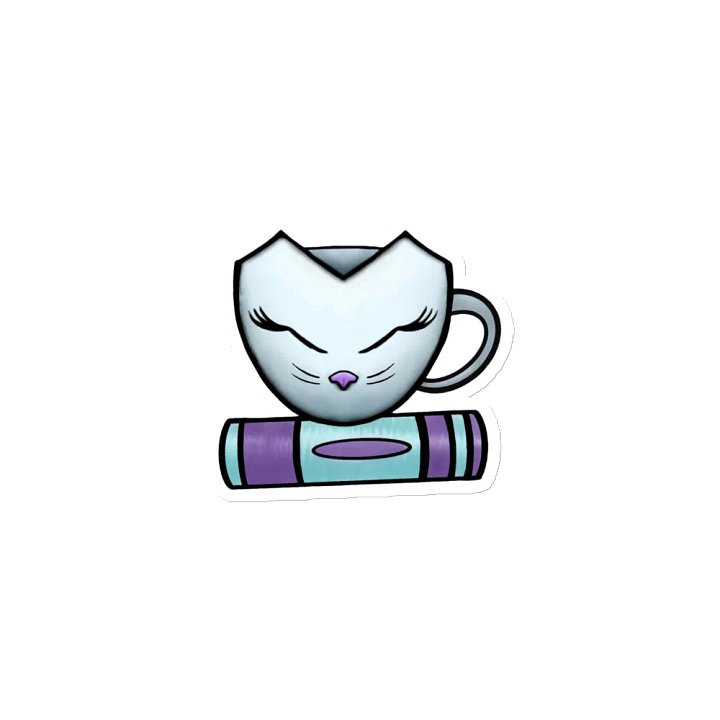 Cat Cup & Book | Die-Cut Magnet product image (1)