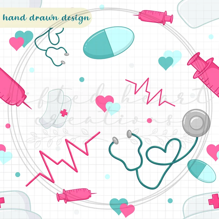 Nursing Themed Seamless Pattern product image (1)