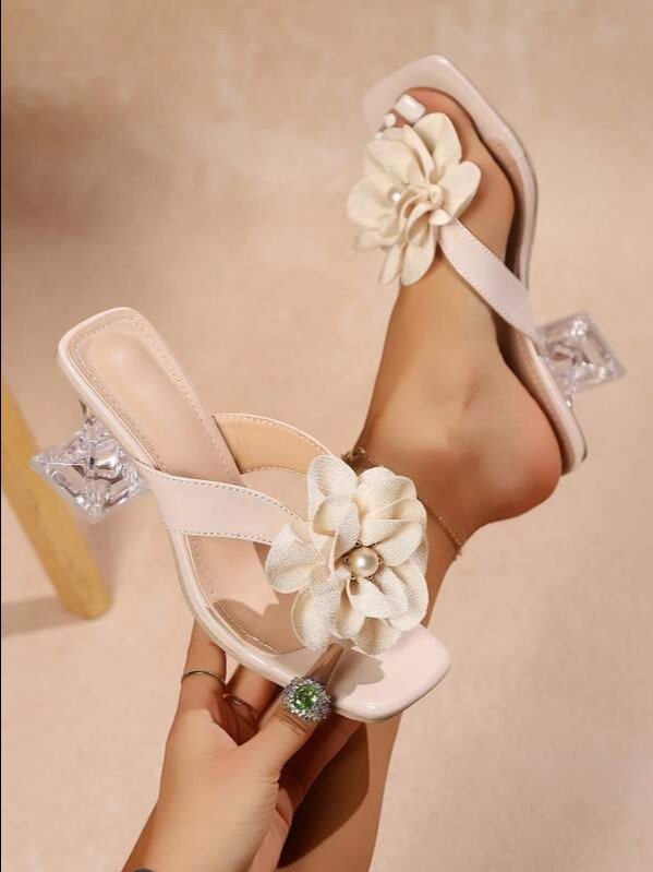 Strappy Open Toe Sculptural Heel Sandals | ADLEST product image (2)