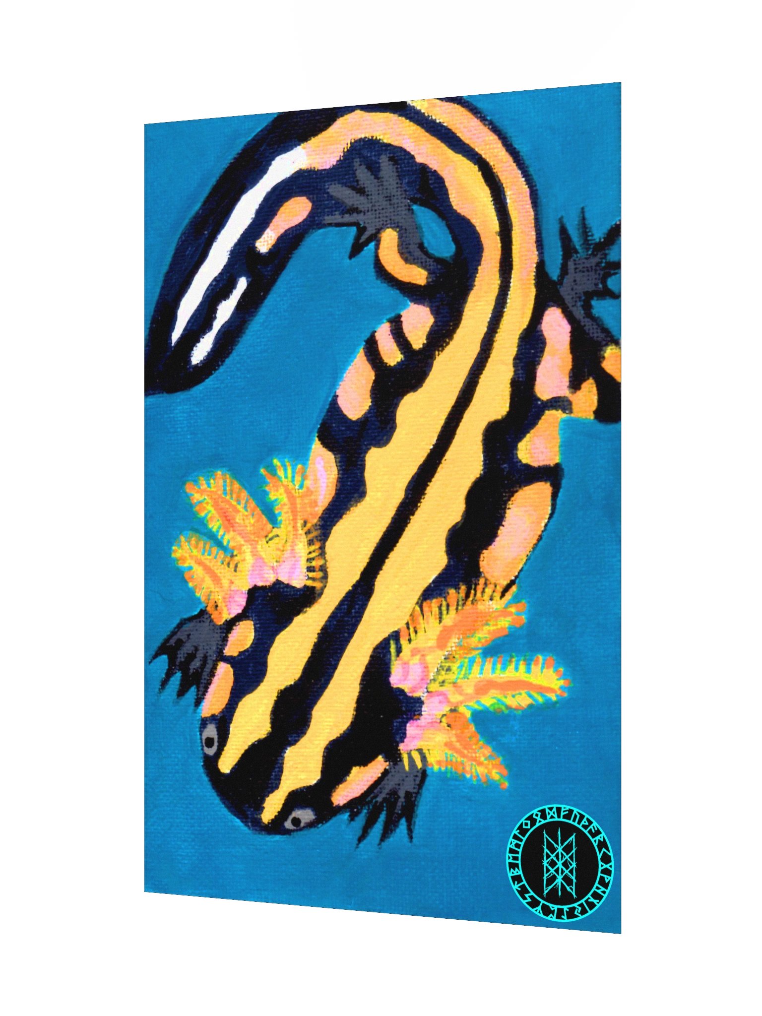 Gone Fission August Striped Axolotl Matte Paper Poster product image (8)