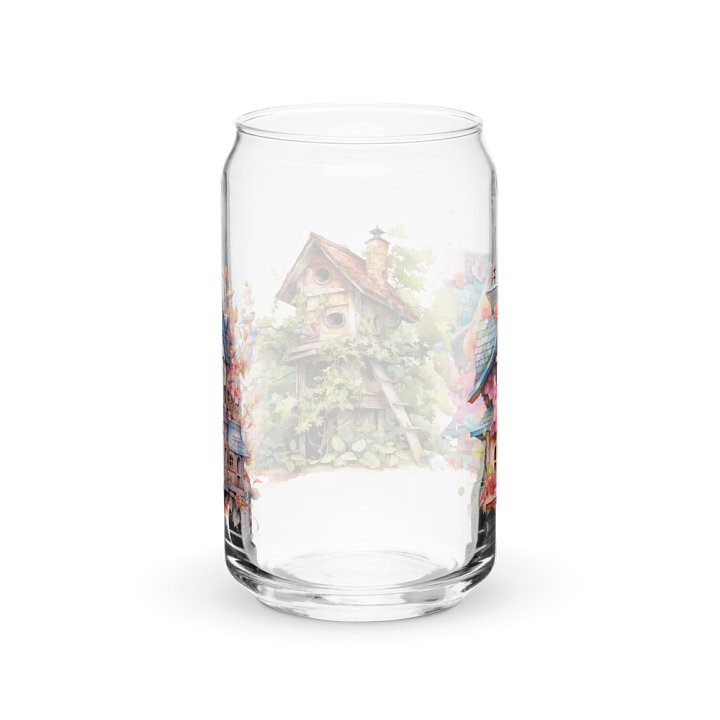 Whimsical Birdhouse Trio Glass Can Sipper product image (2)