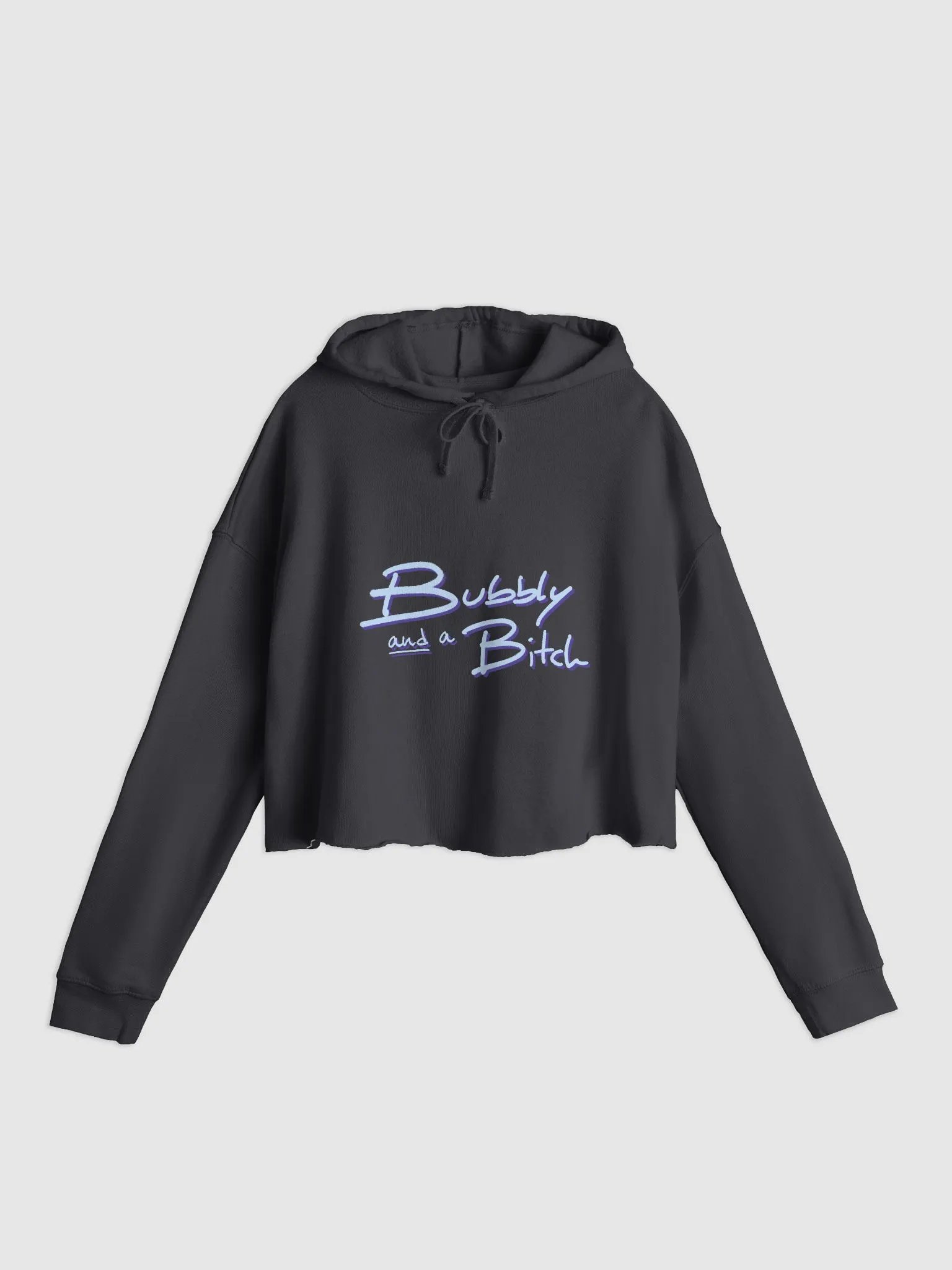 Bubbly and a B*tch (blue and purple shadow design) lightweight cropped hoodie product image (3)