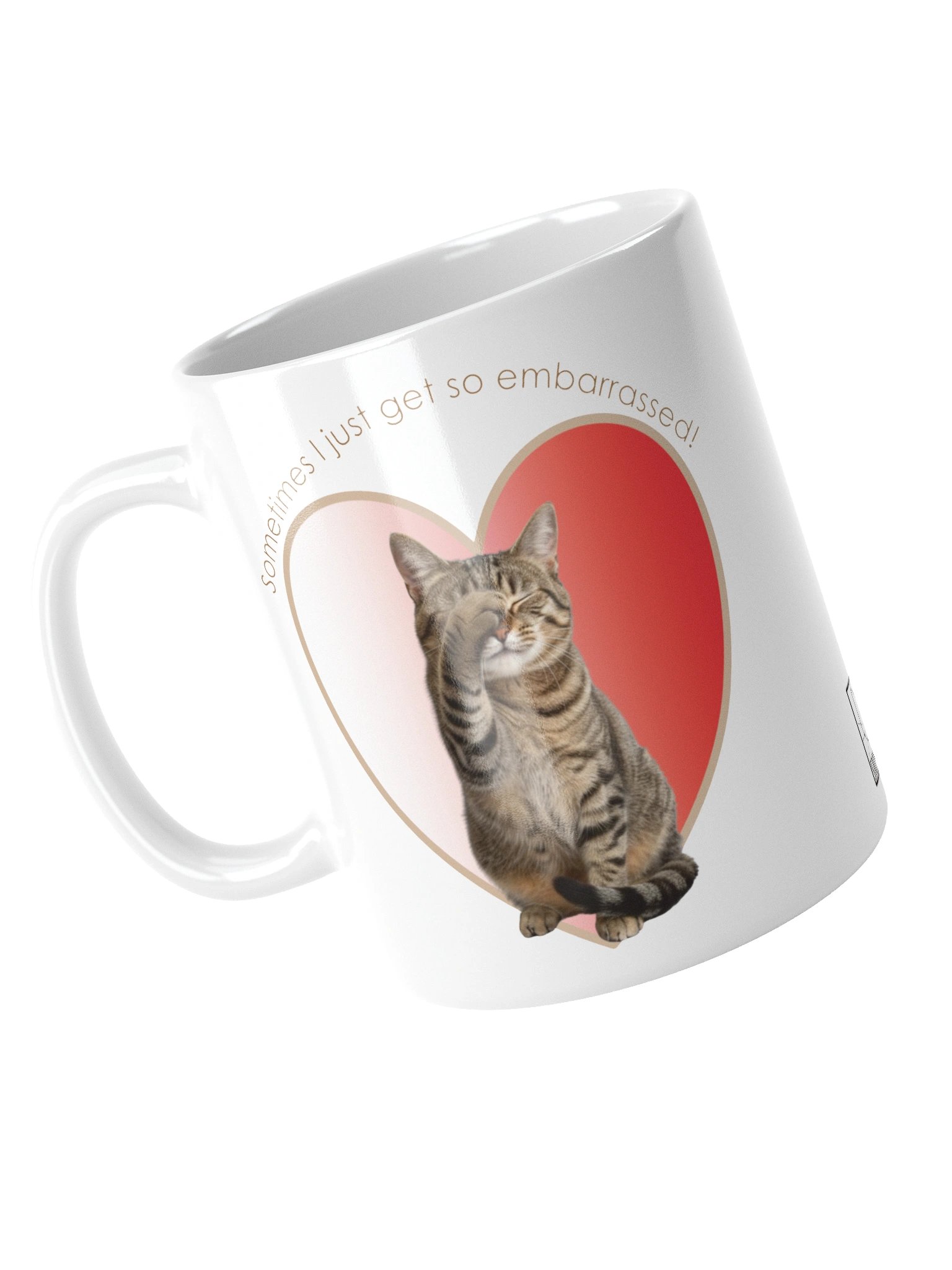 Adorable cat mug says: "Sometimes I just get so embarrassed!" product image (10)