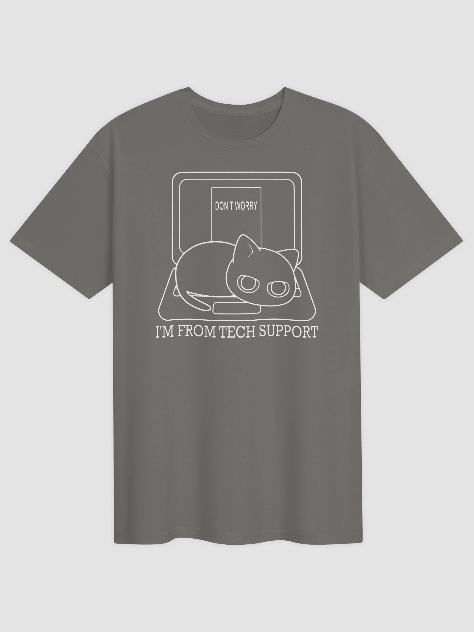 Cat on Laptop (White Print) - Unisex Adult Super Soft Lightweight T-shirt product image (1)