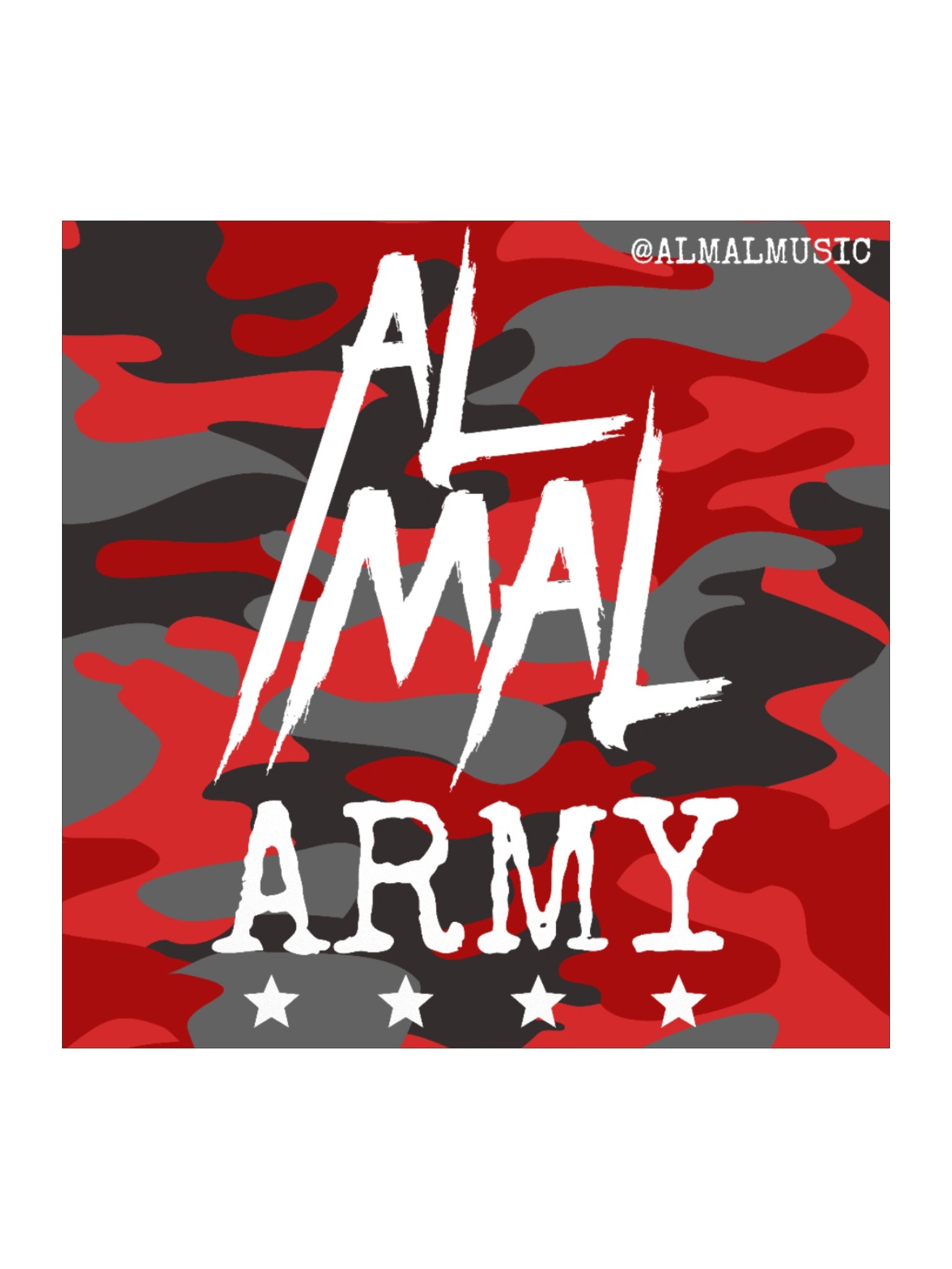 AL MAL ARMY Red Kiss Cut Sticker product image (1)