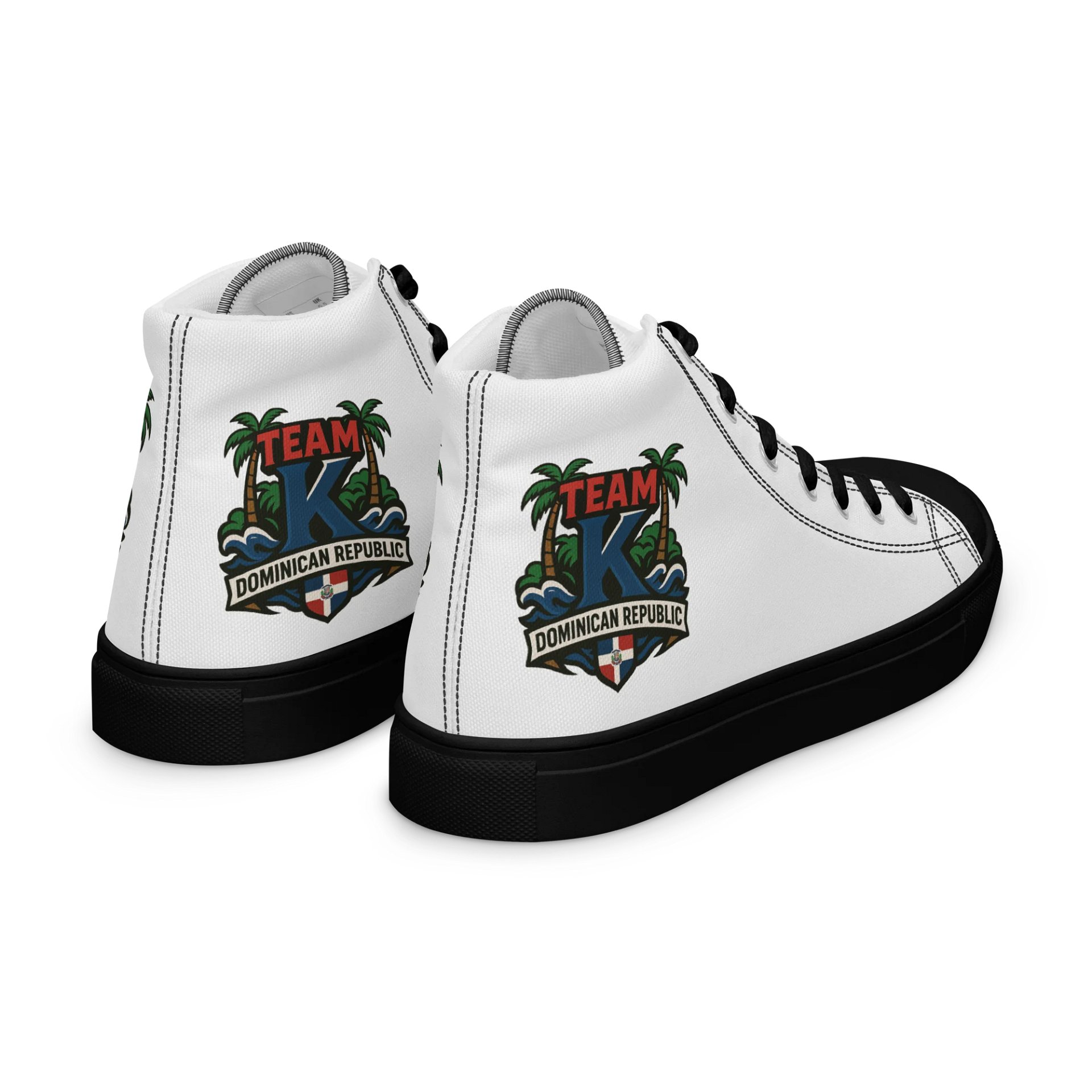 TEAM K Dominican Republic Women's High Top Canvas Shoes product image (7)