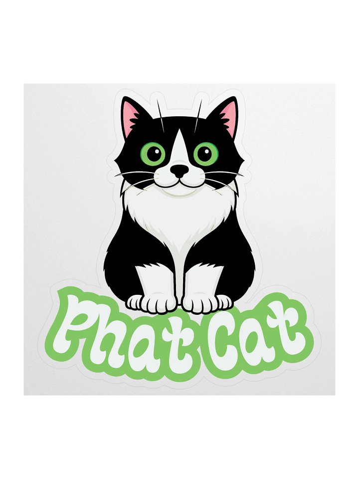 Large Phat Cat Sticker (Green) product image (1)