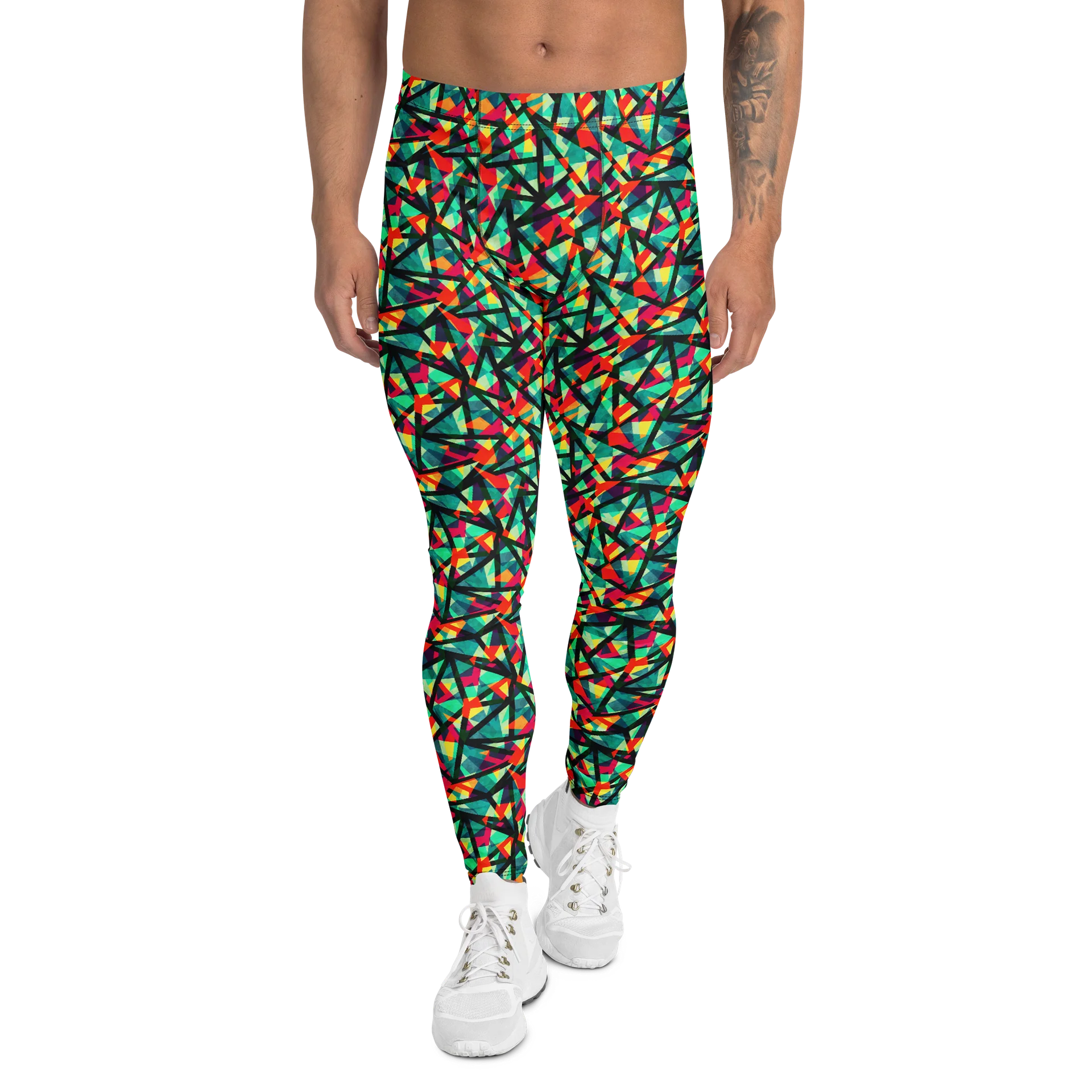 Bold Bright Men's Leggings Colorful Geometric product image (1)