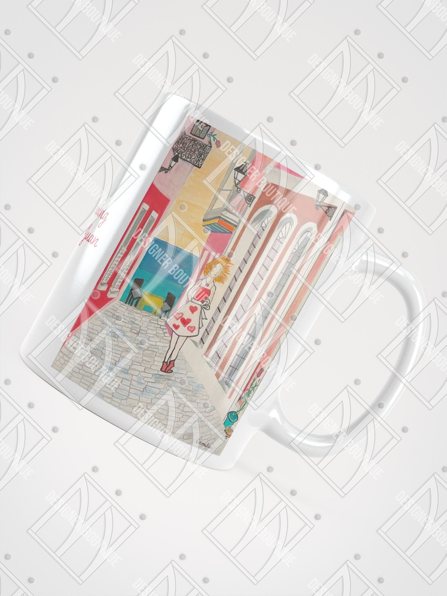 NN Designer Boutique x Camila Arraiza: Mug(Redhead) – Love is Brewing in Old San Juan product image (6)