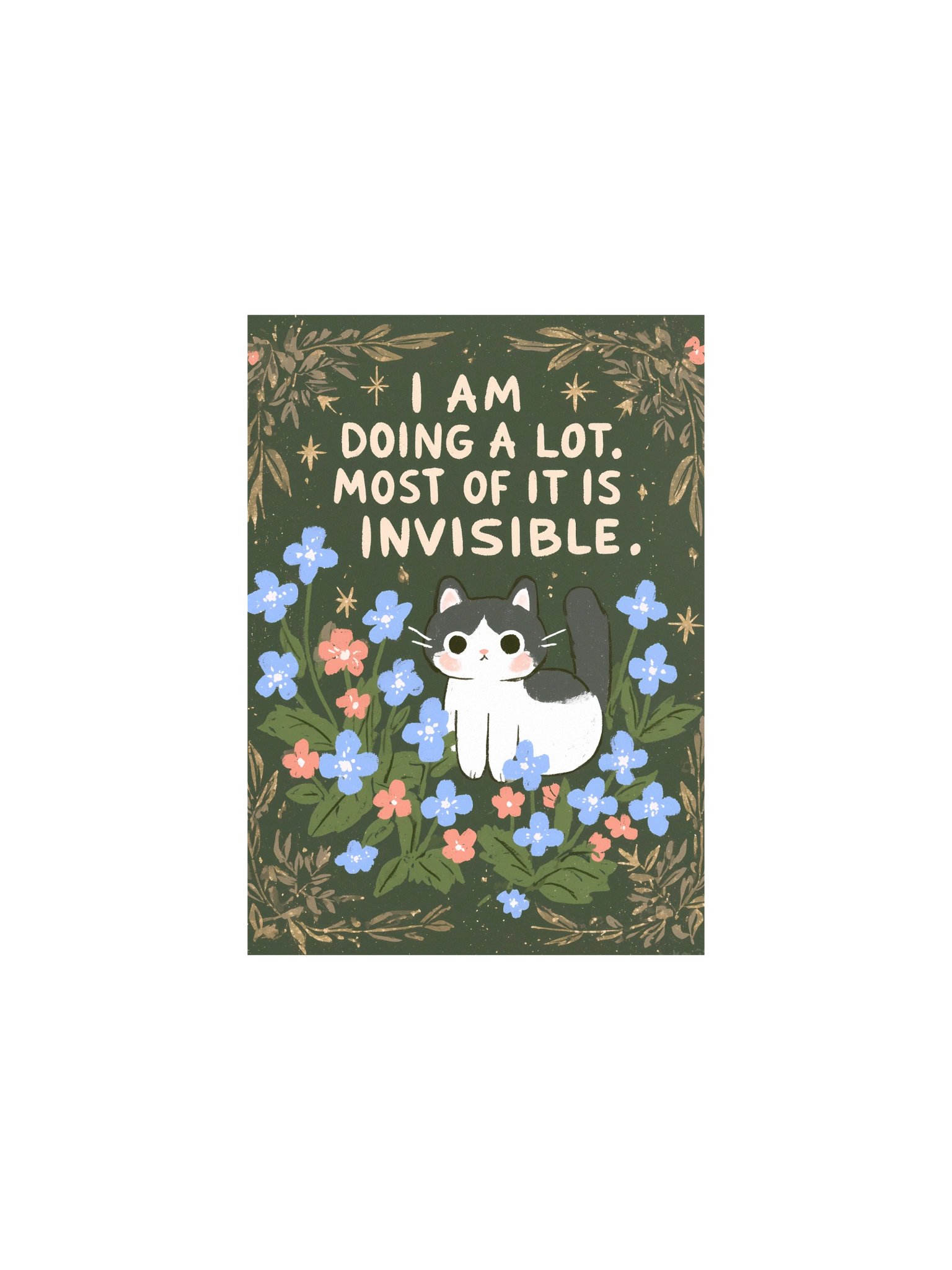 Invisible Work Cat Quote Poster product image (5)