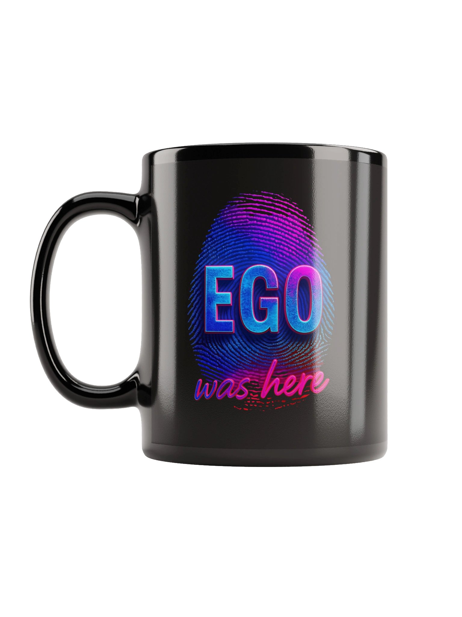 Fingerprint Black Glossy Mug product image (2)