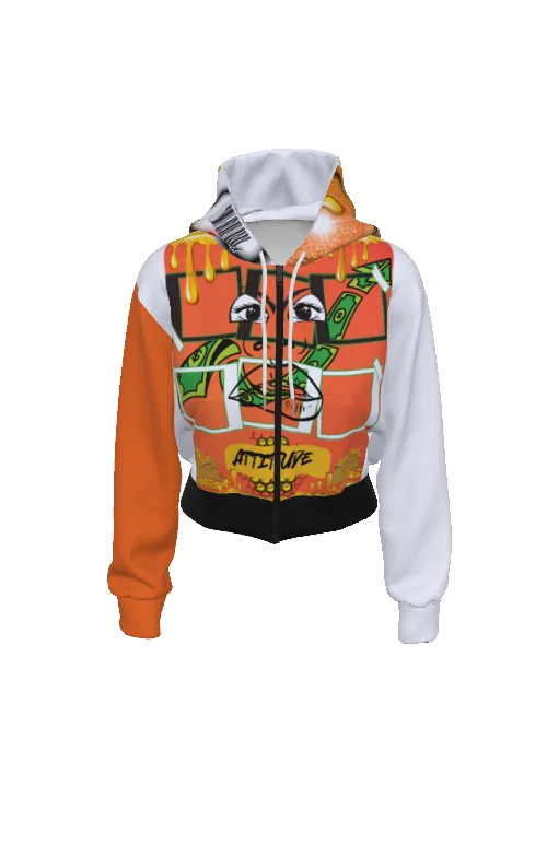 HERS ATTITUDE WOMENS CROP HOODIE product image (1)