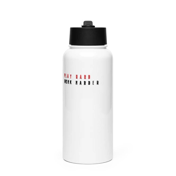 PLAY HARD WORK HARDER Stainless Steel Water Bottle product image (1)
