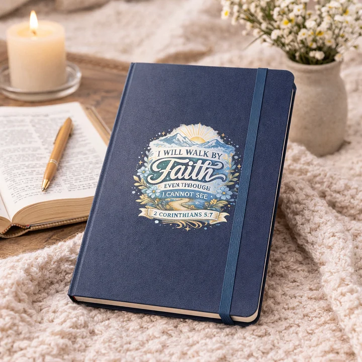 I Will Walk by Faith Even Though I Cannot See Hardcover Notebook product image (1)