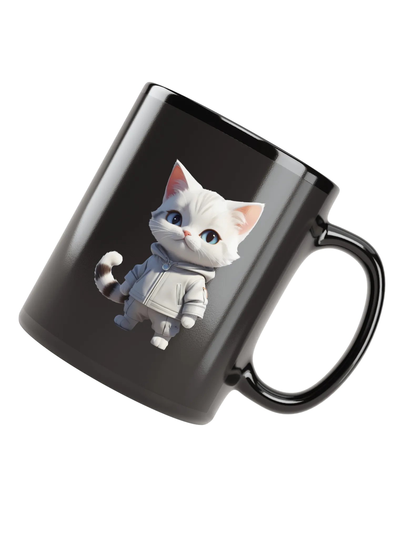Cute Cartoon Kitty Black Mug product image (3)