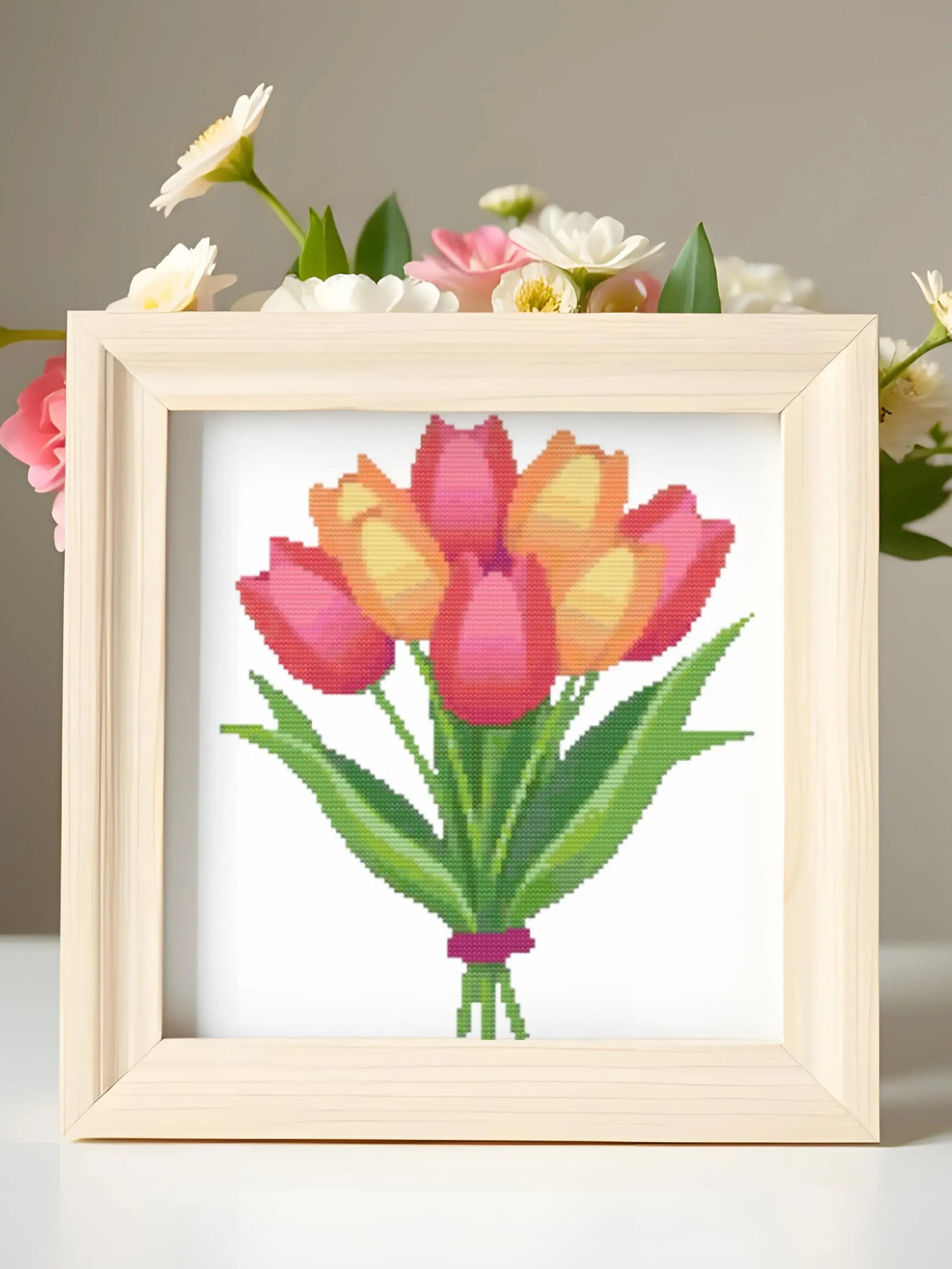 Tulip Bouquet Cross Stitch Pattern product image (6)