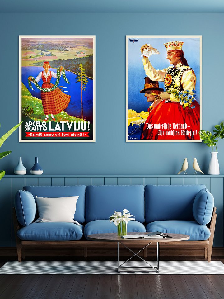 Latvia retro poster, 1935 — retro vintage travel poster, retro travel art, retro travel wall art product image (2)