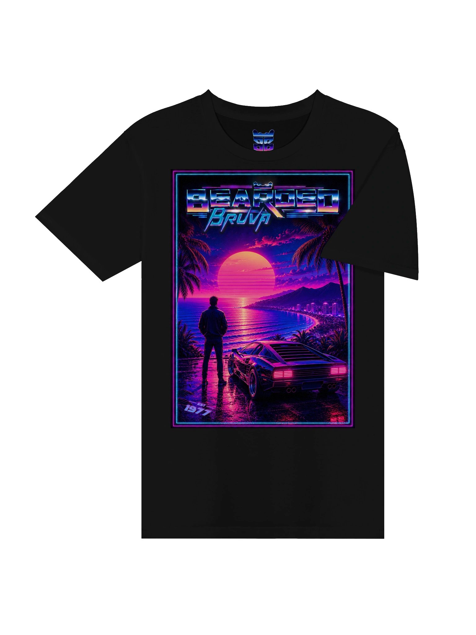 BeardedBruva Neon Sunset Tee product image (35)