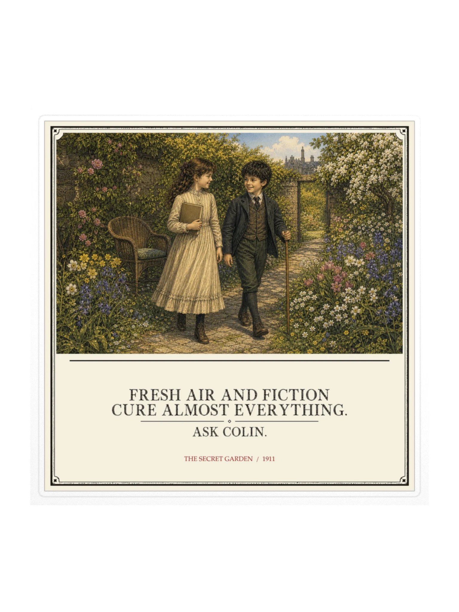 Fresh Air Fiction Cure Almost Everything Ask -- The Secret Garden Sticker product image (1)