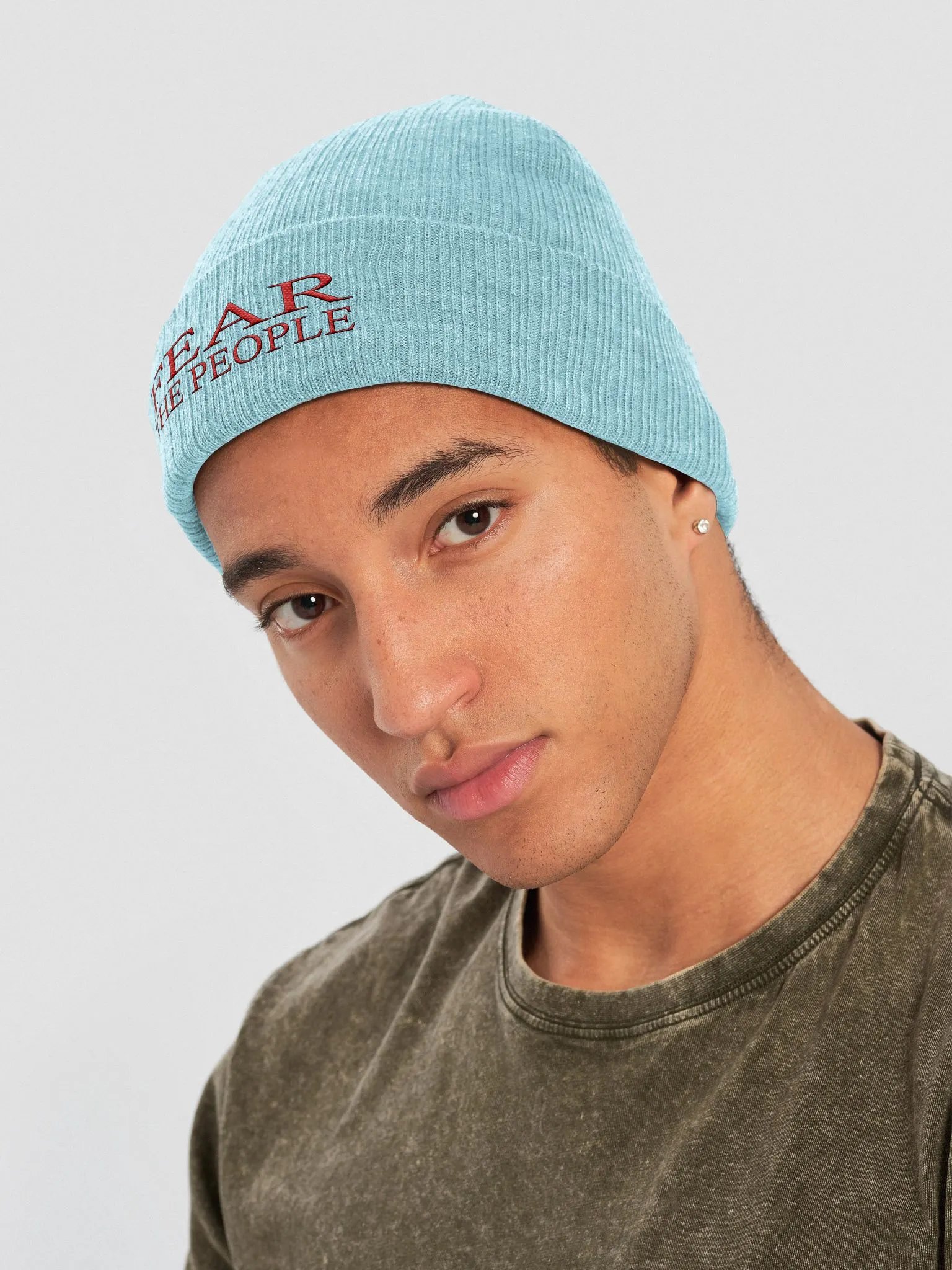 Fear The People - Red - Atlantis Ribbed Knit Beanie product image (4)