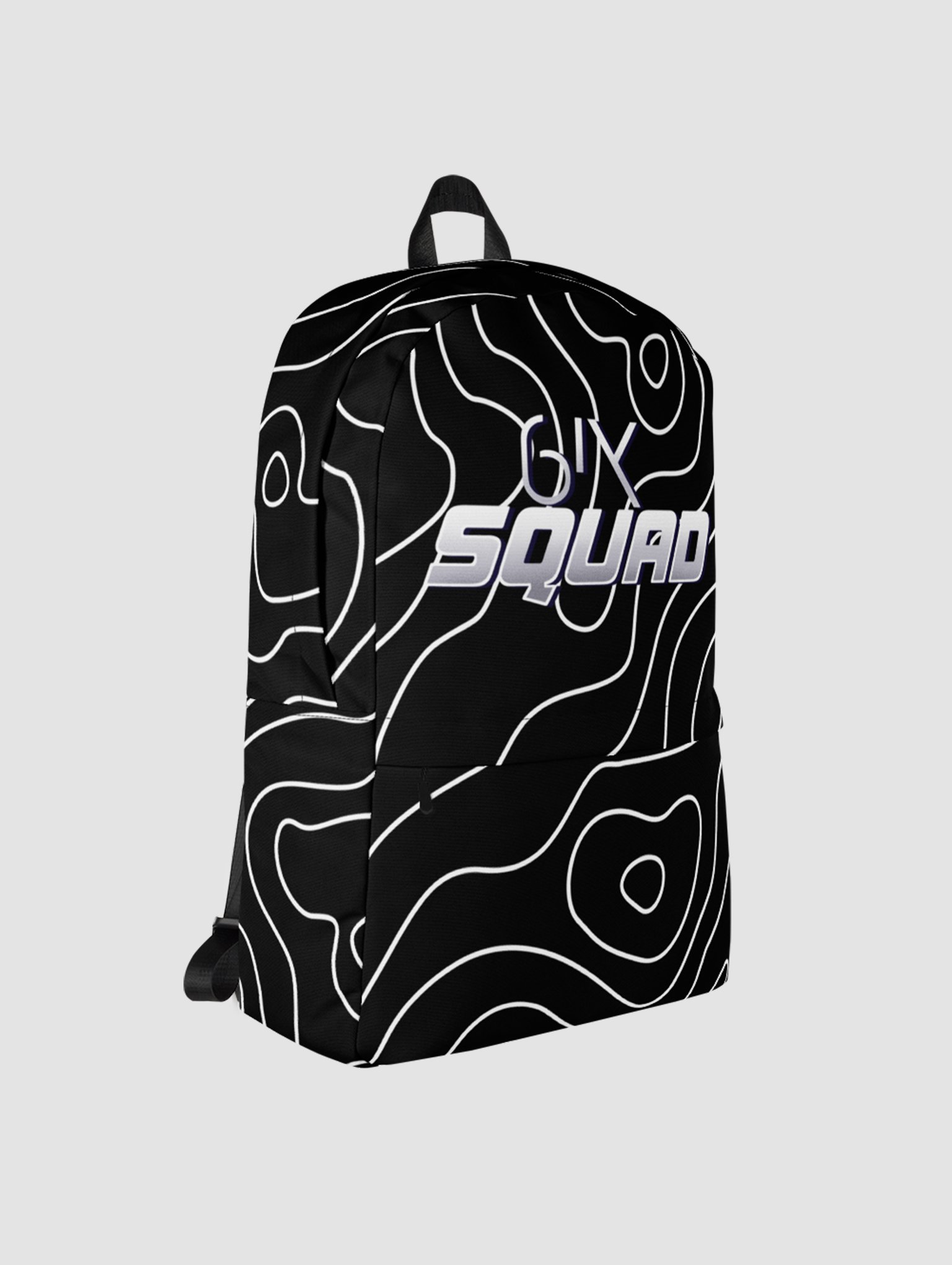 6ix Squad Backpack - Black & White Topography product image (2)
