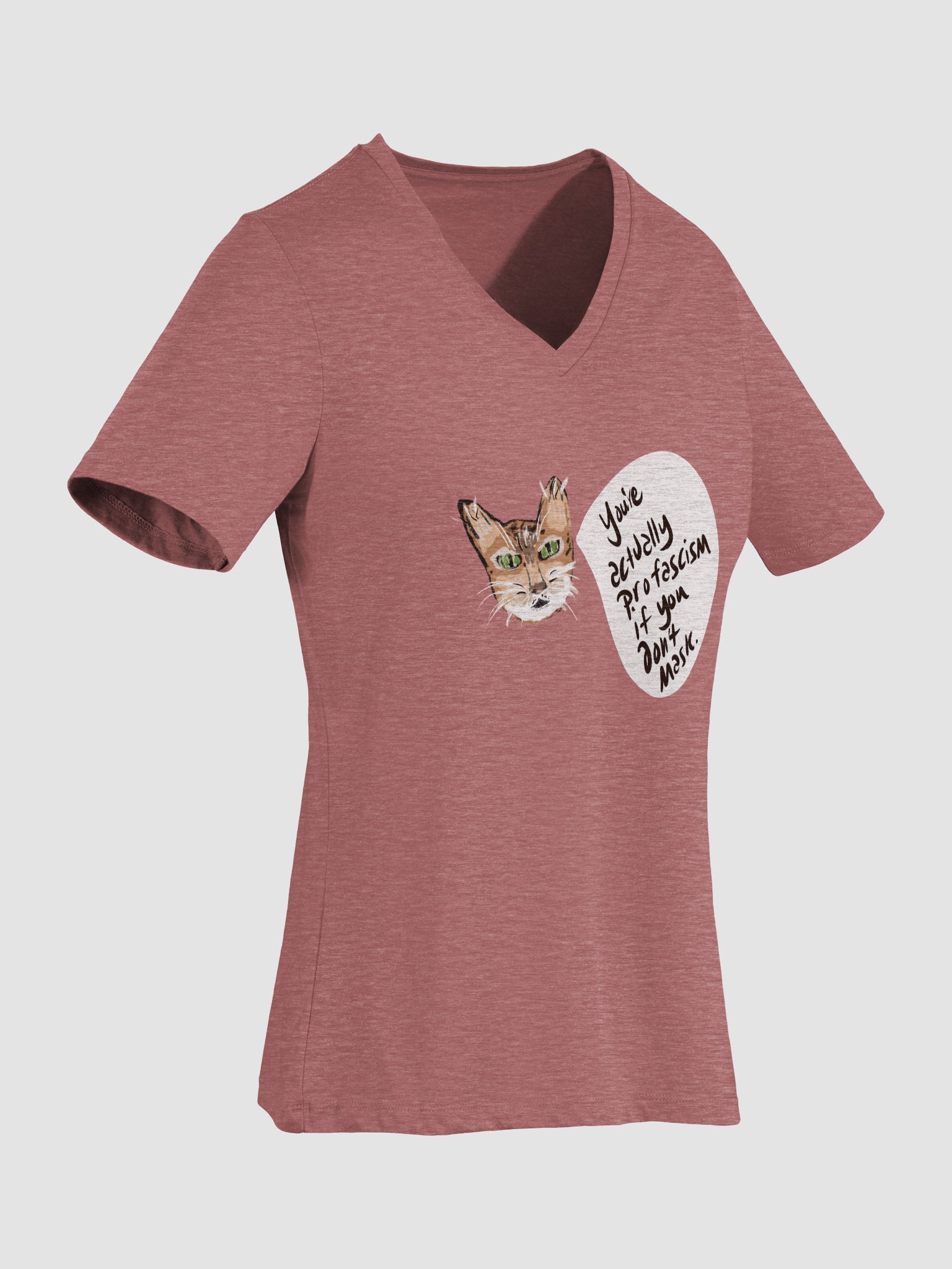 Kitty Mask Thoughts V-Neck tee product image (35)