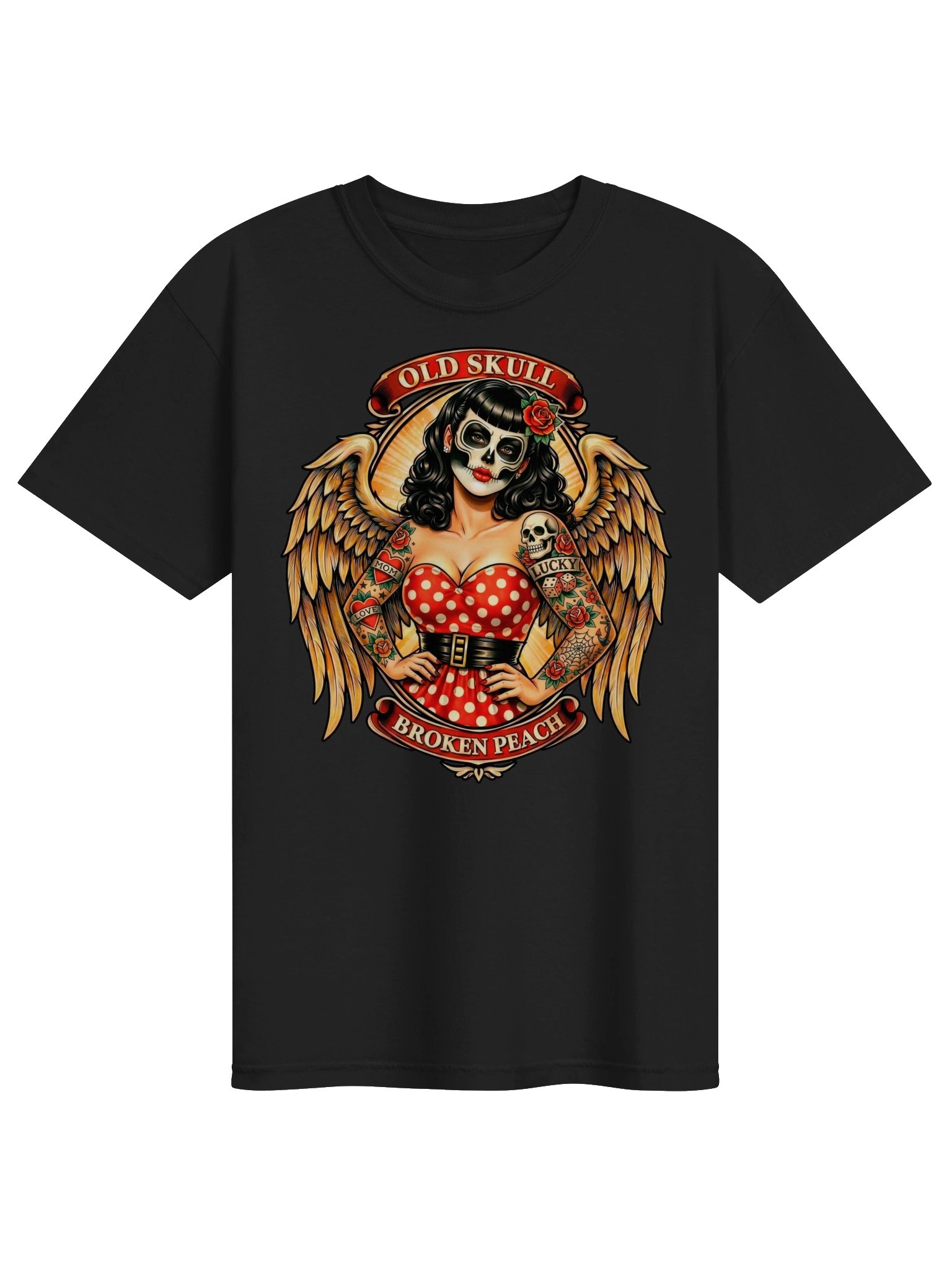 Broken Peach – Old Skull Halloween T-Shirt product image (1)