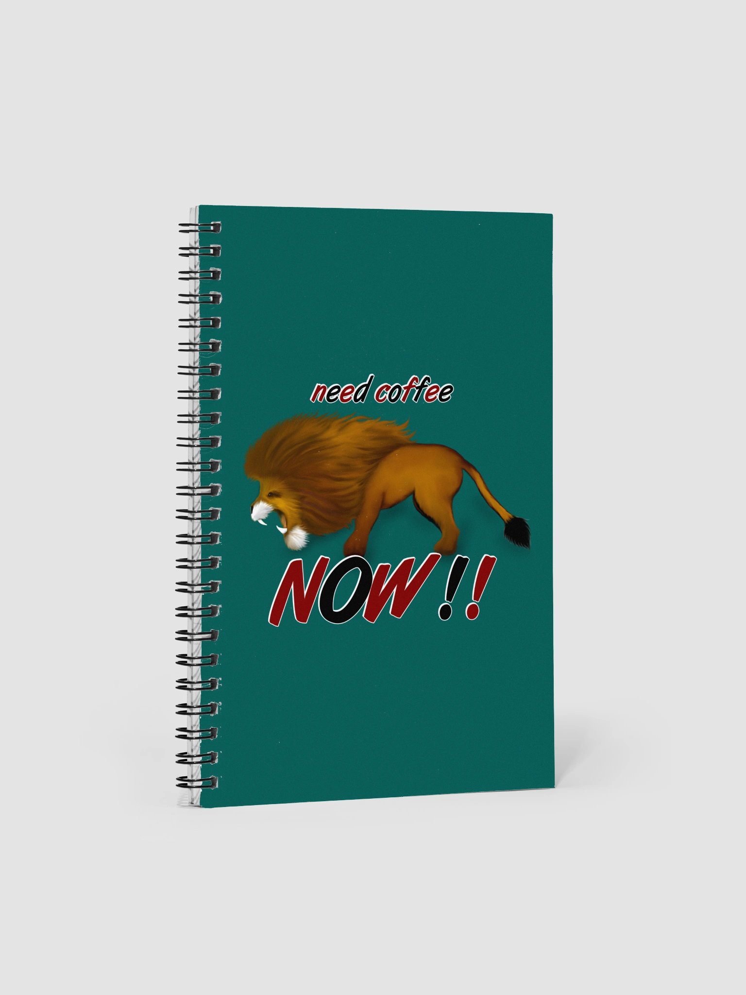 Lion "Need Coffee NOW" Spiral Notebook product image (1)