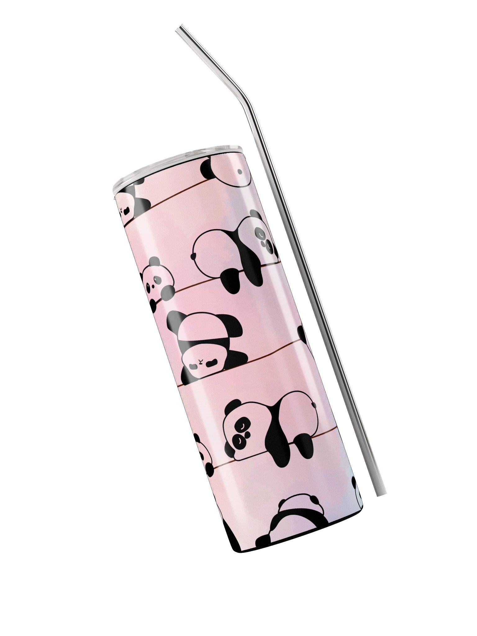 Blush Panda Stainless Steel Tumbler with Straw product image (6)
