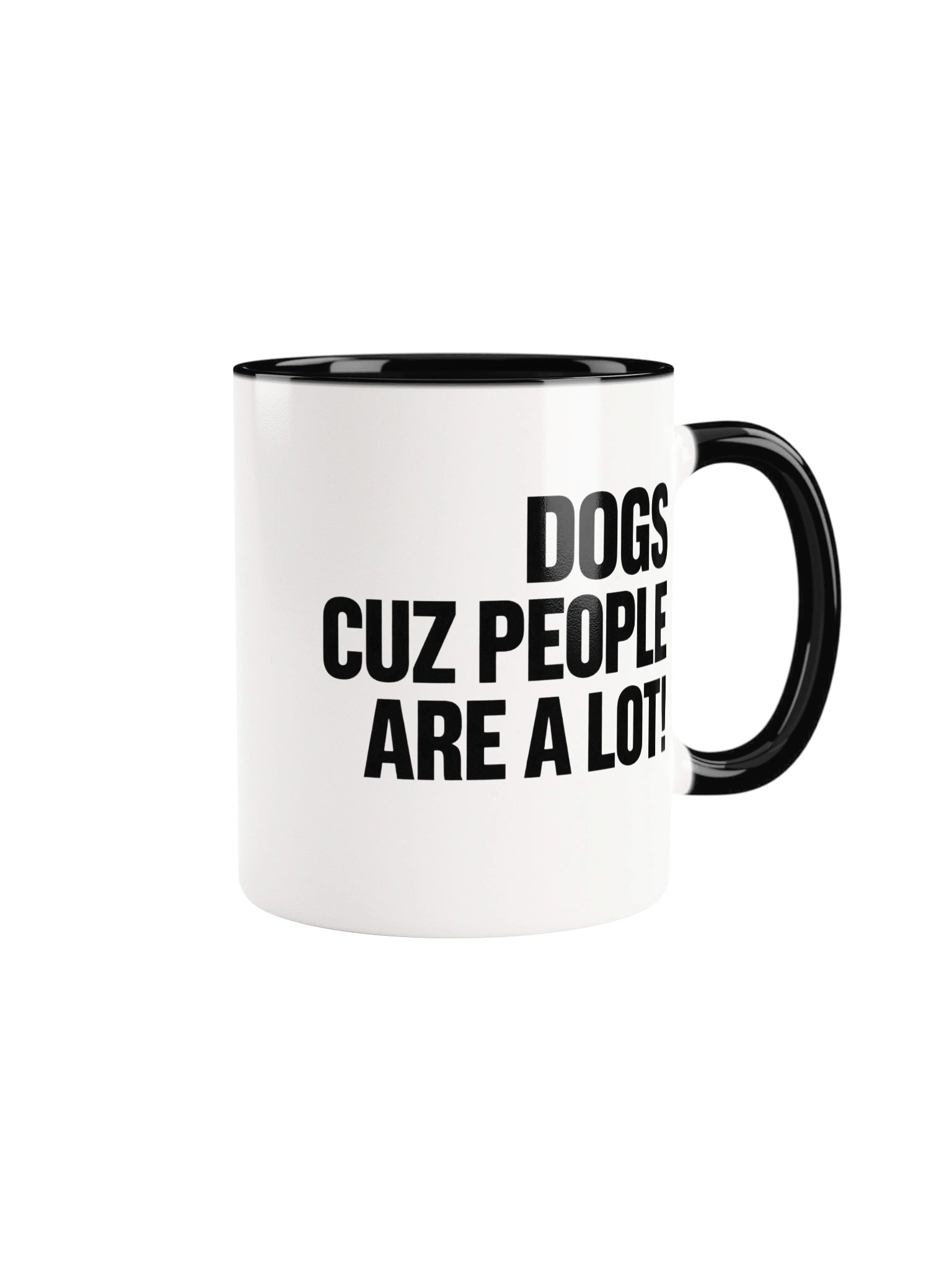 Funny Dog Lover Mug – Dogs Cuz People Are A Lot Black Accent Coffee Mug | Dog Lover Gift product image (2)