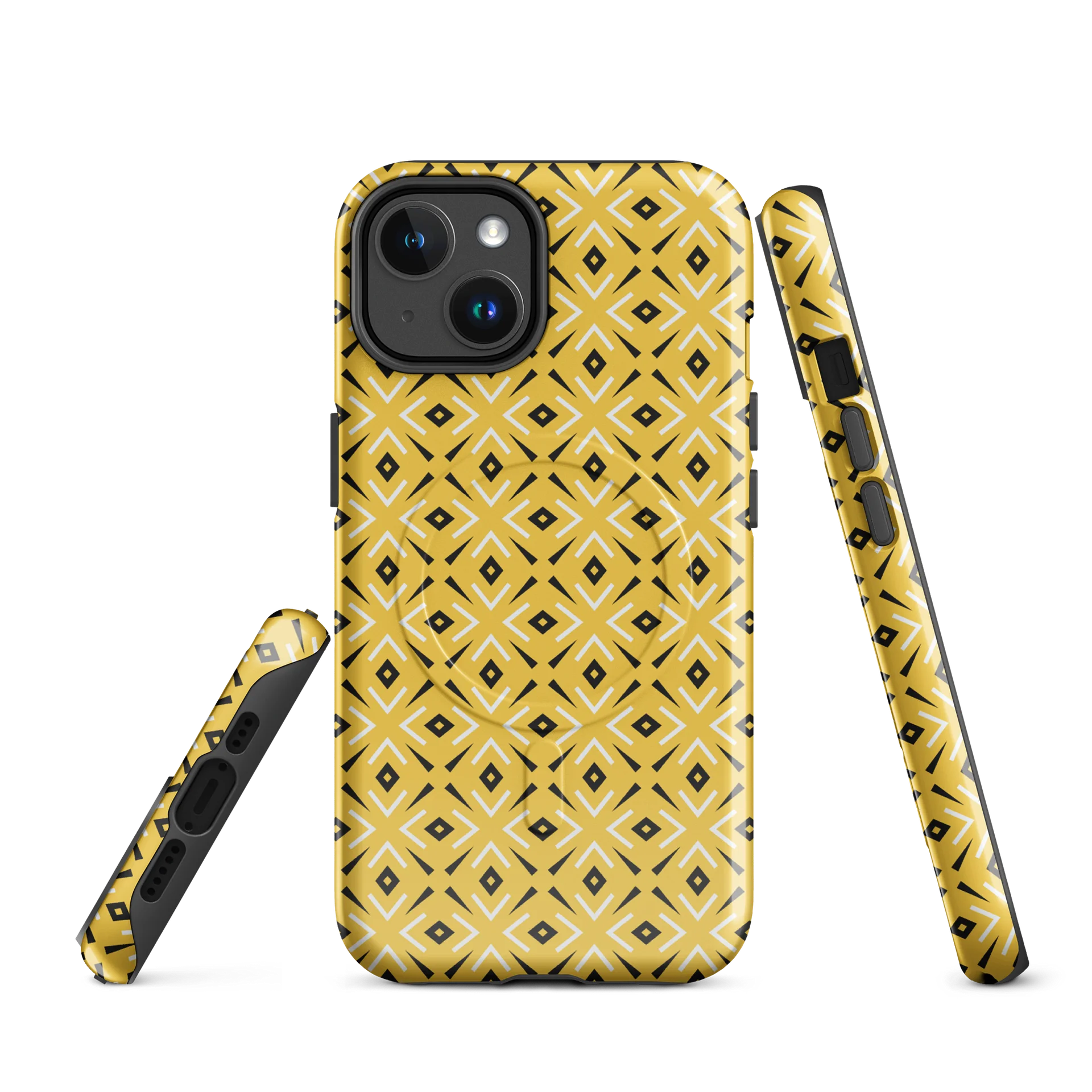 Lemon Lattice iPhone 17 Tough MagSafe Case - Shockproof Dual-Layer Geometric Protective Cover product image (1)