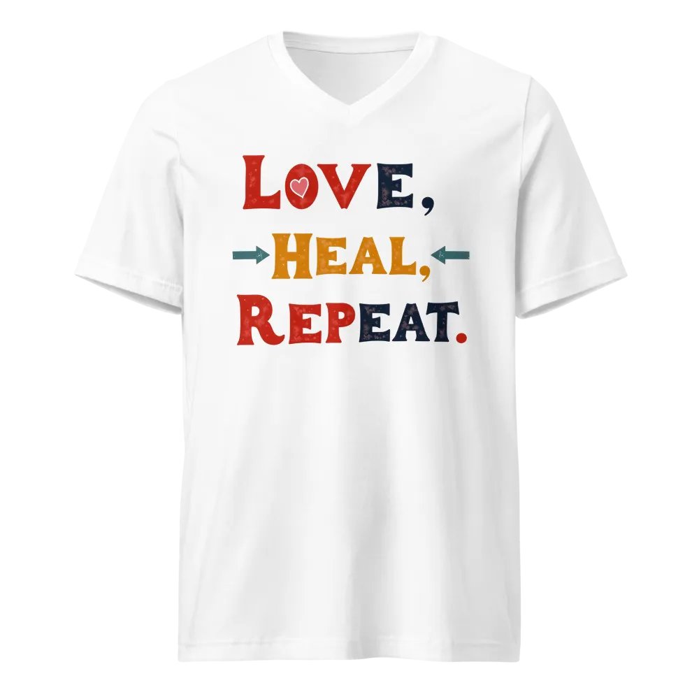 Rustic Love Heal Repeat V-Neck Tee product image (1)