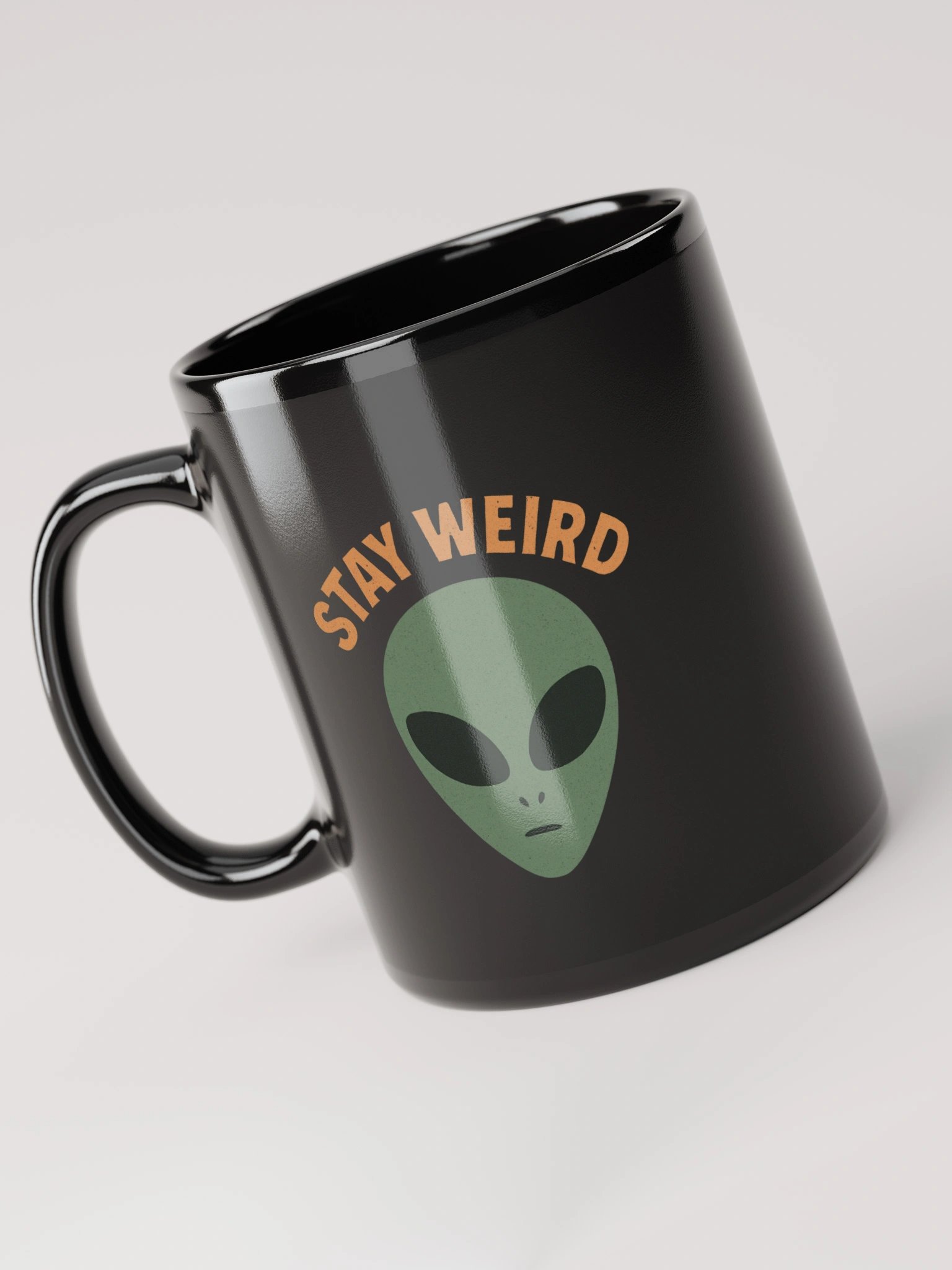 Stay Weird Black Glossy Mug product image (6)