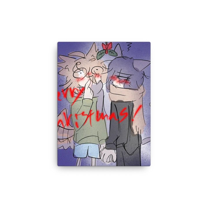 Chiwa and Cat-san mistletoe canvas product image (2)